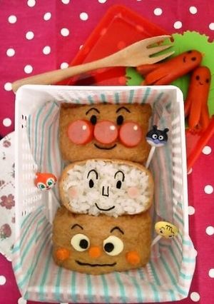運動会キャラ弁＊お稲荷あんぱんまんトリオ-レシピのメイン写真