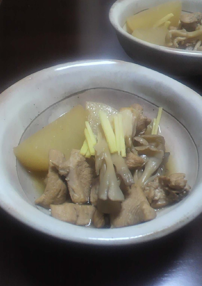 大根と鶏肉と舞茸の酢の煮物-レシピのメイン写真