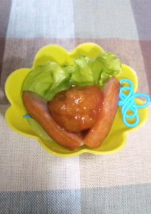 ミートボール①+ウインナー*お弁当に*-レシピのメイン写真