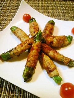✿油を使わない♬しし唐の豚肉巻き✿-レシピのメイン写真