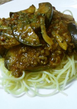 茄子ときのこのミートスパゲッティ-レシピのメイン写真