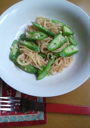 ♪超簡単オクラ・たらこスパゲティー♪-レシピのメイン写真