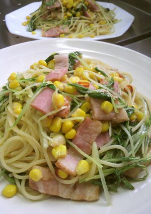 シャキシャキ水菜のパスタ-レシピのメイン写真