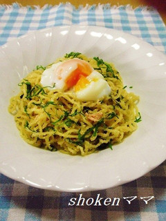 たらこ&大葉の塩焼きそば♪温玉のっけ-レシピのメイン写真
