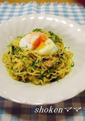 たらこ＆大葉の塩焼きそば♪温玉のっけ-レシピのメイン写真
