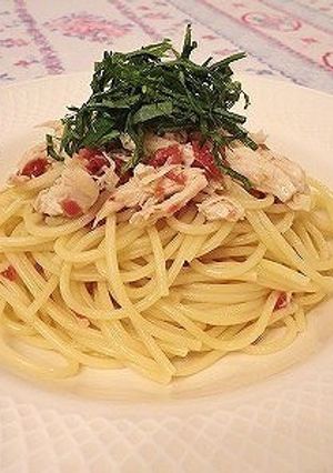 ササミと梅肉のさっぱりパスタ-レシピのメイン写真