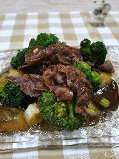 ブロッコリーと茄子の牛肉炒め-レシピのメイン写真
