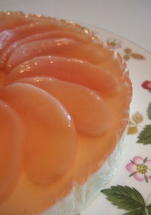 簡単♪桃のコンポートでレアチーズケーキ-レシピのメイン写真