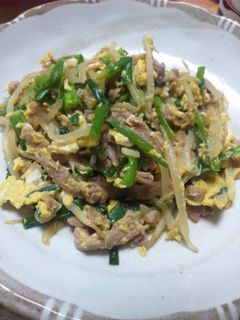 簡単豚もやしニラ炒め-レシピのメイン写真