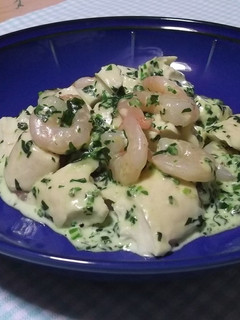 えびとほうれん草のクリームとうふちくわ-レシピのメイン写真