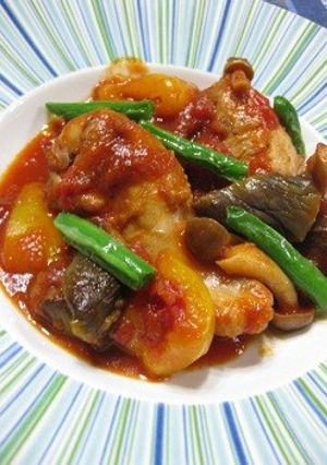 手羽元と夏野菜のトマト煮込み-レシピのメイン写真