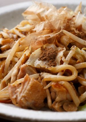 玄米コーヒーの香りが香ばしい焼うどん-レシピのメイン写真