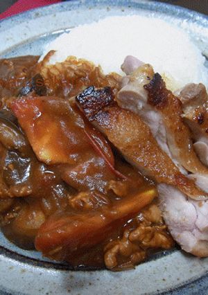 夏飯！パリパリチキンのせ『とまとカレー』-レシピのメイン写真