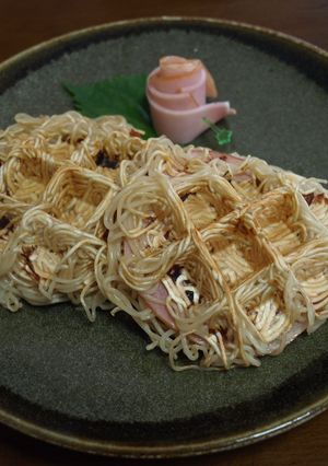 そうめんで？紫蘇ハムワッフル♪-レシピのメイン写真