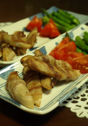 れんこんに　豚ぐるぐる　グリル焼き-レシピのメイン写真