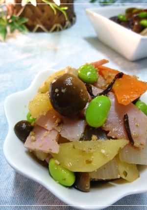 ハムと野菜の胡麻酢和え-レシピのメイン写真