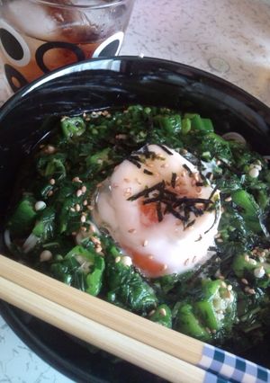 オクラとモロヘイヤのそうめん-レシピのメイン写真
