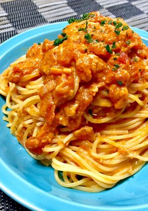 ツナのトマト&クリームパスタ♫-レシピのメイン写真