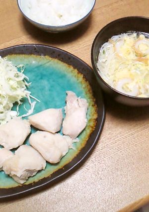 簡単&2品できる♪鳥の酒蒸し+玉子スープ-レシピのメイン写真