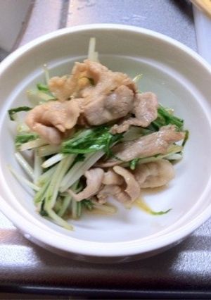 水菜と豚肉のさっぱり炒め-レシピのメイン写真