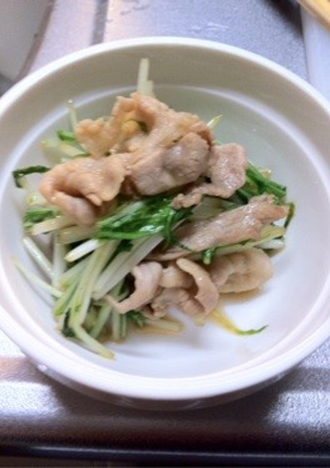 水菜と豚肉のさっぱり炒め-レシピのメイン写真
