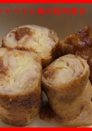 千切りキャベツと梅の豚肉巻き-レシピのメイン写真