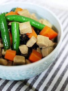 貧血予防に!高野豆腐とひじきの炒り煮-レシピのメイン写真