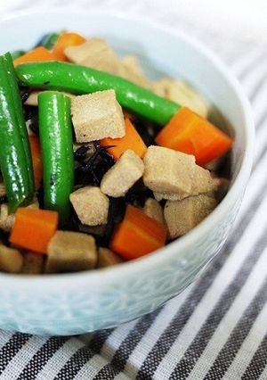 貧血予防に！高野豆腐とひじきの炒り煮-レシピのメイン写真