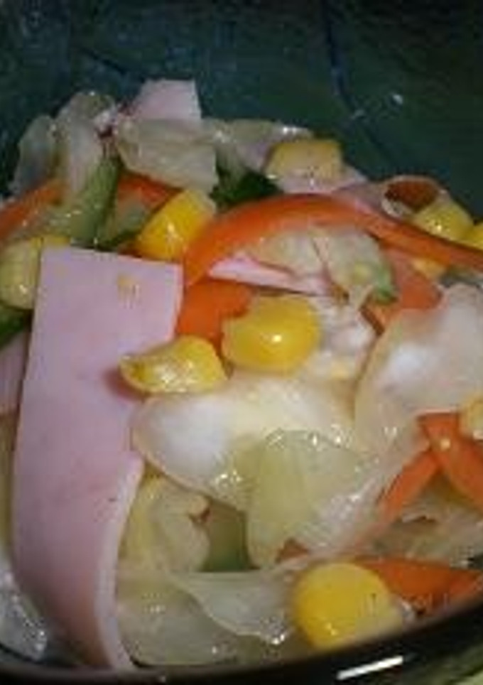 もみもみ野菜とハムの簡単サラダ-レシピのメイン写真