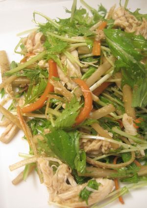 水菜と鶏ささみのきんぴらサラダ-レシピのメイン写真