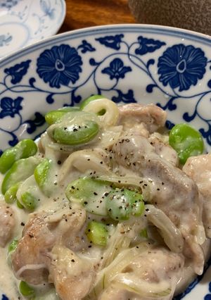 そら豆とチキンのクリーム煮-レシピのメイン写真