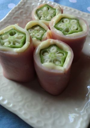 ☆オクラとチーズのハム巻きおつまみ☆-レシピのメイン写真