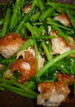空芯菜と豚肉の炒め物-レシピのメイン写真