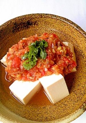 ほろ苦 ゴーヤとトマトの　冷ややっこ-レシピのメイン写真