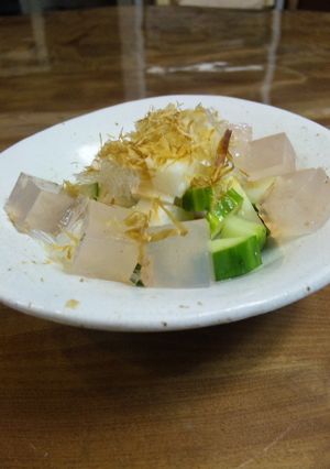 梅寒天　with　キュウリと山芋サラダ-レシピのメイン写真
