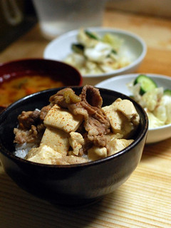 豚と豆腐のさっぱり煮丼!肉豆腐ノリで!-レシピのメイン写真