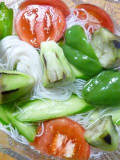 夏野菜の浮輪ソーメン-レシピのメイン写真