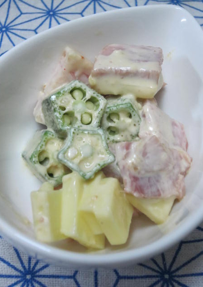 オクラとチーズとハムのマヨ和え-レシピのメイン写真