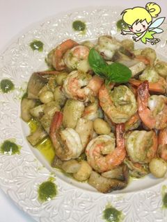 海老とえりんぎのバジルソース炒め~♫*:-レシピのメイン写真