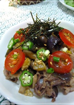 ナス&牛丼-レシピのメイン写真