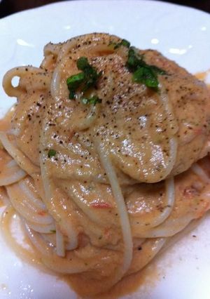 桃とトマトの冷製クリーミィパスタ-レシピのメイン写真