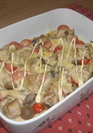 鶏とトマトとしめじのマヨチーズ焼き-レシピのメイン写真
