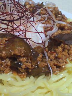 ナスと挽肉のピリ辛まぜそば-レシピのメイン写真