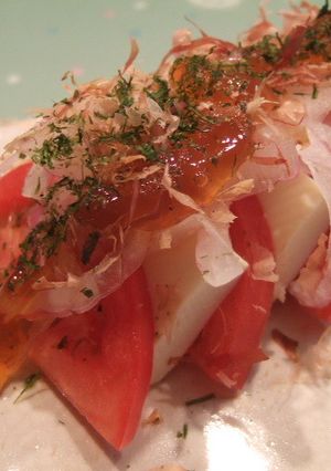 塩豆腐で和風カプレーゼ～ジュレポン酢のせ-レシピのメイン写真