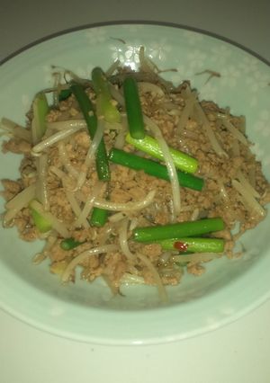 にんにくの芽と挽き肉炒め-レシピのメイン写真