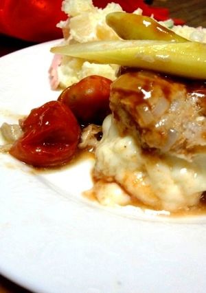 ルクエでチーズまるごとinハンバーグ-レシピのメイン写真