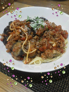 簡単パスタ♪茄子ひき肉トマトのボロネーゼ-レシピのメイン写真