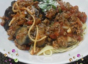 簡単パスタ♪茄子ひき肉トマトのボロネーゼ-レシピのメイン写真