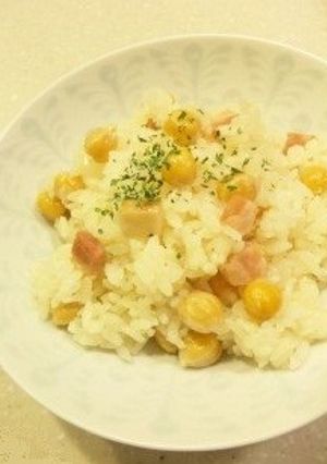 ひよこ豆とベーコンの＊炊き込みご飯-レシピのメイン写真