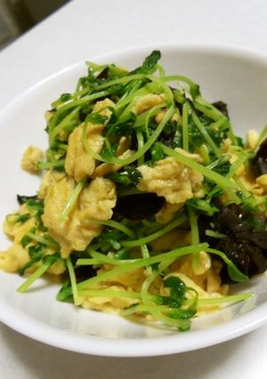 豆苗と卵の炒め物-レシピのメイン写真
